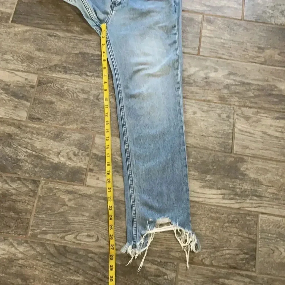 Free People Chewed Up Straight leg distressed ankle jeans Mid Rise women’s 27